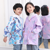 Childrens coat apron waterproof and anti-dirty long sleeve baby autumn and winter clothes for men and women big childrens cover down jacket