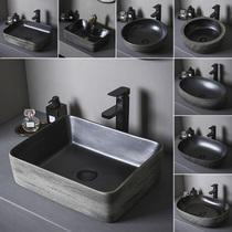 Black ceramic basin vintage wash basin single basin bathroom home washbasin balcony basin outdoor basin