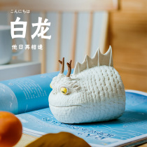 Twelve White Dragon Healing Fabric Creative Handmade Tea Table on Tea Table