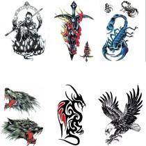 Social men and women waterproof tattoo stickers Simulation realistic tattoo Personality fashion half arm scorpion Dragon Eagle Wolf head tattoo