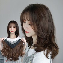 Pony-tailed real hair female ultra-light wig female long curly hair curly pear flower roll big wave short medium long wig micro-curly braid