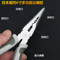 Japan Fukuoka industrial grade pointed pliers 6 inch 8 inch pointed fishing pliers multifunctional electrical wire stripper pliers