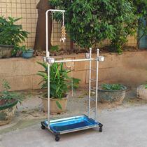 Large parrot bird shelf Stainless steel floor-standing parrot bird cage Large stand Gray parrot King Kong stand rod claws