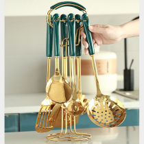 Shunxuan light luxury ceramic spatula pot spoon stainless steel stir-fry shovel household spoon fried spoon Colander kitchen utensils set