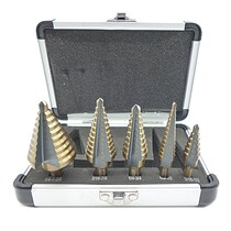 Five-piece aluminum box steel plate punch Imperial 5pc baked yellow triangle hole reaming pagoda drill bit table step drill