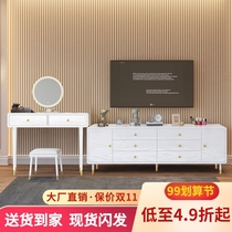 Dressing table TV cabinet integrated bedroom modern simple corner makeup table light luxury High sense storage cabinet desk