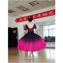 2021 New Xinjiang dance skirt Uighur skirt Tibetan dance costume practice dress skirt half-length dress costume