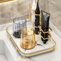 Light luxury toothbrush rack no hole mouthwash Cup brush Cup wall-mounted toilet wall-mounted storage box tooth cylinder