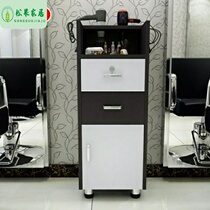 European mirror Hair Salon Salon Salon mirror table drawer style simple cabinet wooden barber shop multifunctional shelf