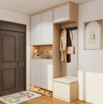 Light and luxurious family shoes cabinet with mirror high cabinet integrated household doorway door hall leaning against wall cloister hood to top customization