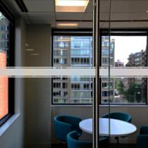Custom Glass Door Crash-proof Strips Company Office Frosted Glass Waist Line Stickler static cling film minimalist ad stickers