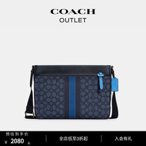 COACH Koch Ole male tip flower VARSITY striped slope bag bag