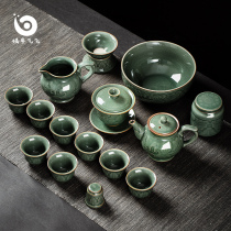 Jingdezhen high-end hand-portrayed kung fu tea set home light luxury office meeting guest 2021 new gift box