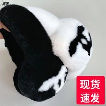 2021 earbags women Winter real rabbit hair ear cover power power Zhilong logo earmuffs warm lovely plush earrings