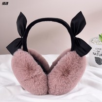 Ear protection earmuffs warm womens ears warm winter days Korean version of cute ins hanging ear cover ear bag hat fugitive princess