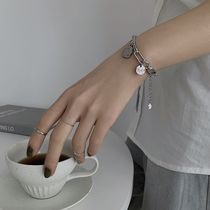 Stainless Steel Letters Smiley Pendant Bracelet Female s Small Design Personality Handpieces Hip Hop Tide Accessories