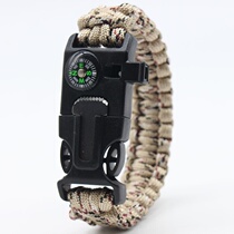 Wilderness Survival Bracelet Umbrella Rope Bracelet Warrior Wolf Xenon Lamp Multifunctional Braided Survival Bracelet Outdoor Survival Equipment