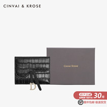 Small ck flagship store official leather wallet female short multi-card multi-function coin wallet integrated embossed wallet