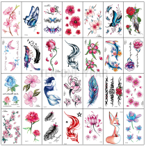 Tattoo stickers waterproof female long-lasting sexy clavicle ankle Cherry blossom Bana small fresh girl tattoo stickers ins wind