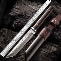 Wolf portable sharp knife cold weapon saber tritium outdoor calving knife Damascus steel straight knife