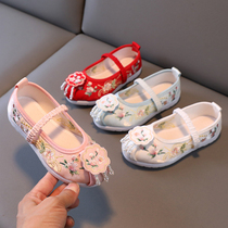 Girls embroidered shoes spring and autumn summer baby costume performance shoes old Beijing cloth shoes children Hanfu shoes Chinese style shoes