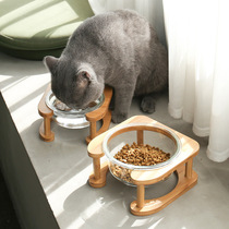Cat bowl cat food bowl dog bowl dog basin Teddy dog double bowl cat small dog anti-knock glass water bowl supplies