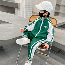 Childrens sportswear suit 2022 new fried street Two sets of CUHK childrens clothing trendy spring autumn-style boy spring clothing wave