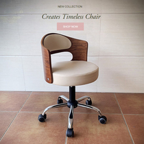 European pulley bar chair simple high foot stool bar stool solid wood front desk chair beauty salon nail chair
