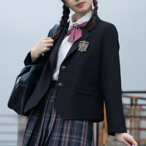 Chestnut honey JK jacket suit female Black Spring suit long sleeve badge uniform student jacket design sense niche