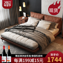 Technology cloth bed Nordic modern simple Italian minimalist double 18 meters luxury master bed wedding bed cloth bed