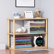 Simple bookshelf Desktop Shelf desk on desk Childrens storage desk multilayer separator solid wood rods Small storage