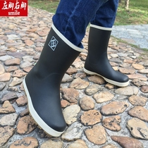 Autumn and winter casual fishing shoes rubber couples men and women with flat-bottom rain shoes mens golf rain boots water shoes