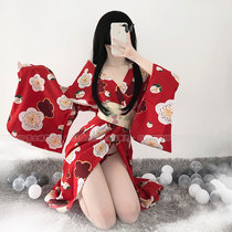CHEESECHIP: red cherry blossoming pajamas day style kimono style warm spring bathrobe Japanese style crumbled bath clothes long