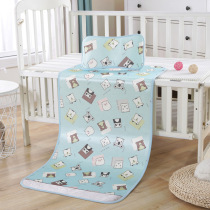 Summer folding printed ice silk mat Childrens jacquard sandwich Single mat Baby washing mat