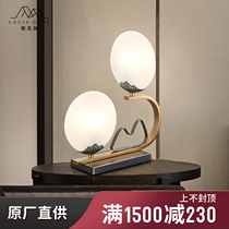Lou Guangge New Chinese table lamp Enamel color landscape Living room Sofa reading Vertical Zen study Bedroom bedside lamp