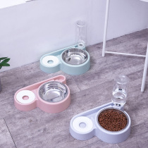 Stainless Steel Pets Double Bowls Automatic Drinker Dog Bowls and cat bowls Puppy dog feeding anti-leakage wet mouth Supplies
