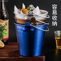 Creative bar electroplated metal ice bucket insulated home iced beverage artifact fast ice cube high color value large capacity