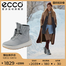 ECCO love step snow boots women warm grip anti-skid high hiking shoes women Boots Winter 420113