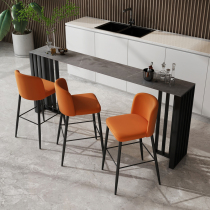 Rock board bar table Light luxury home bar Italian high-legged table and chair combination Wall balcony living room long small simple