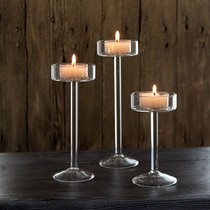 Candle holder Glass European-style Romantic Candle light Dinner Birthday Valentines Day Candle holder Wedding Party Hotel Restaurant Candle holder