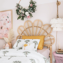 Nordic ins air bed backboard childrens room single creative rattan bedside bed bed screen free of installation bed by single buy