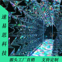 Source manufacturers support custom diamond tunnel colorful kaleidoscope time tunnel interactive warm-up props