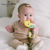 Loulou LOLLIPOP baby teether anti-drop chain Baby pacifier chain molar stick can be boiled silicone appease