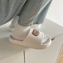 Cute cartoon slippers female summer ins girl heart home non-slip anti-odor couple thick bottom cool