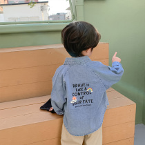 Boy denim shirt handsome children Korean version casual blouse foreign air boy baby spring autumn long sleeve thin jacket