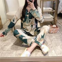 Net Red new pajamas womens spring and autumn thin long sleeves sweet and cute summer home clothes two-piece pattern