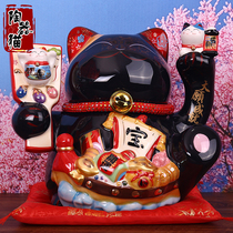 Japanese black money cat ornaments large ceramic storage piggy shop opening home creative gifts