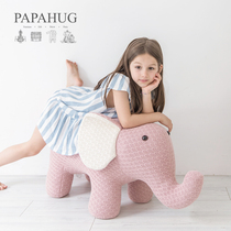 PAPAHUG | Knitted animal bench cartoon Pink Elephant Stool childrens sofa shoe stool creative gift