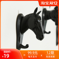 Zodiac cute animal head decoration adhesive hook-free Creative Home Accessories Wall toilet shelf
