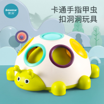 Baby buckle hole toy early education can bite baby pressing exercise board touch hand grip ball 6-12 months puzzle
